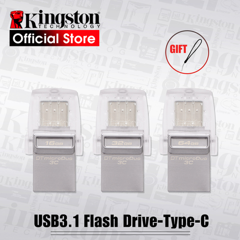 Kingston USB Flash Drive DataTraveler Micro Duo 3C 64GB 32GB 16GB USB 3.1 For PC Phone with Type-C Port ► Photo 1/5