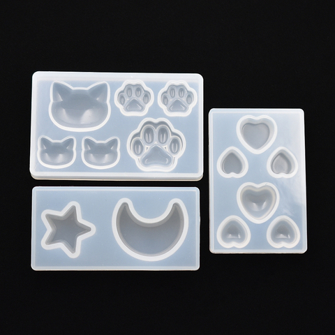 SNASAN cat bear paw heart moon star Silicone Mold Resin Silicone Mould handmade DIY Jewelry Making epoxy resin molds ► Photo 1/6