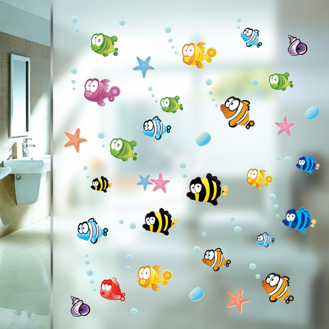 Underwater Fish Starfish Bubble Wall Sticker For Kids Rooms Cartoon Nursery Bathroom Children Room Home Decor Wall Decals ► Photo 1/5