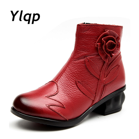 Fashion Genuine Leather Winter Ankle Boots Women Shoes Booties Woman Martin Boots Platform Shoes Botines Mujer 2022 ► Photo 1/6