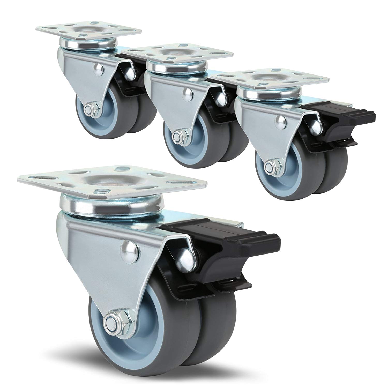 10Kg Universal Swivel Casters 1" Wheels Castor White PP Nylon Roller Wheel 4X