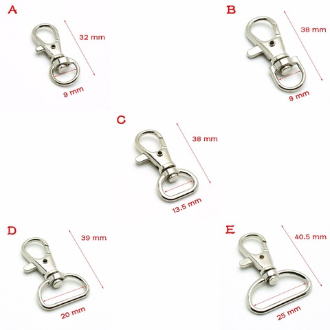 5pcs/pack Matel Snap Hooks Rotary Swivel For Backpack Webbing 13mm 20mm 25mm Nickel Plated Lobster Clasps ► Photo 1/6