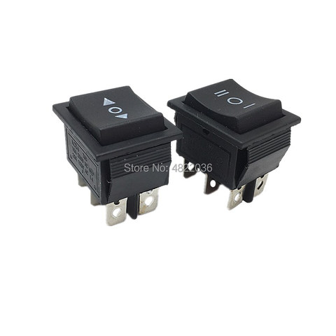 1PCS KCD4 Black Rocker Switch Power Switch Self Reset ON-OFF-ON 3 Position 6 Pins 16A 250VAC/ 20A 125VAC ► Photo 1/6