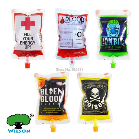 250 ML 20 PCS Spout Bag Imitation Blood Bag drink Liquid For Halloween,Party, Bar Supplies, Creative Funny Cocktails Pack Pouch. ► Photo 1/1