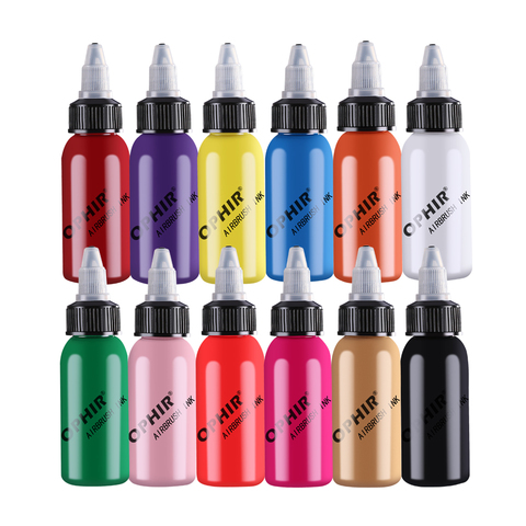 OPHIR 12Colors Acrylic Water Inks/Airbrush Nail Inks for Nail Art Paint Airbrushing Nail Polish 30 ML/Bottle Pigment_TA100(1-12) ► Photo 1/6