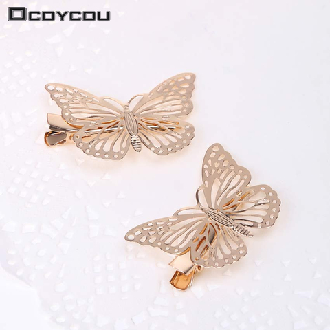 1PC Golden Butterfly Hair Clips Hair Apparel Accessories Barrettes Decor Wedding Jewelry Side Hairpins Headpiece Headwear ► Photo 1/6