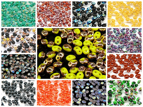 Hot new Top Czech 5x2.5mm Luster Czech Glass Seed Beads Two-Hole Seed Beads 50pcs you choose colors ► Photo 1/6