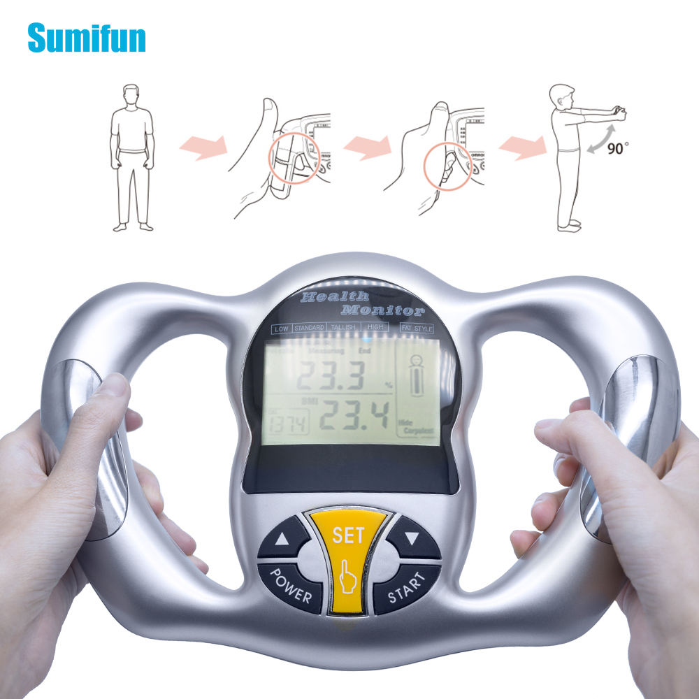 Body Fat Analyzer Monitor BMI Meter Weight Loss Tester Calculator Digital LCD IR 