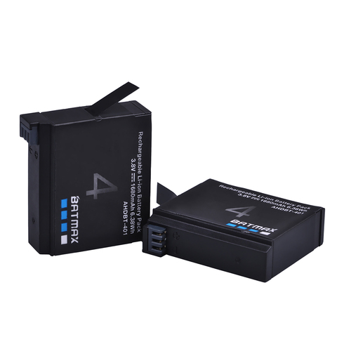 2Pcs 1680mAh Gopro Hero 4 Battery Replacement Li-ion Rechargeable Battery for GoPro HERO4 GoPro AHDBT-401 Action Camera Bateria ► Photo 1/5