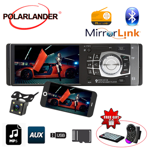 4 Inch 1 DIN TFT AUXIN car radio MP5 MP4 Player Bluetooth 12V Car Audio For Rear Camera Mirror Link Only For Android Stereo ► Photo 1/4
