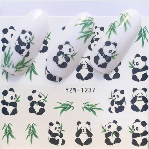 Nail Art Sticker Water Decals Cute Panda Nails Slider Tape Decorations Accessoires Manicure Foil Adhesive Wraps Polish Tattoo ► Photo 1/6