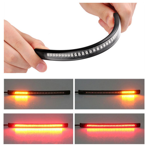 1PC Universal Flexible Brake Tail Stop Light Led Motorcycle Led Tail Light Turn Signal Brake License Plate Strip Flexible - Price history & Review | AliExpress Seller - Safety on way