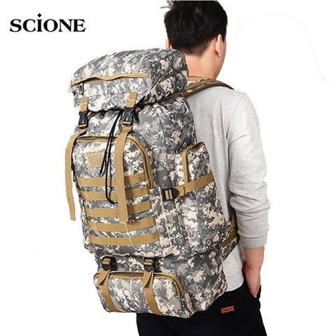 80L Tactical Bag Military Backpack Army Rucksack Travel Backpacks Molle Bags Hiking Camping Outdoor Mochila militar tactica x5a ► Photo 1/6
