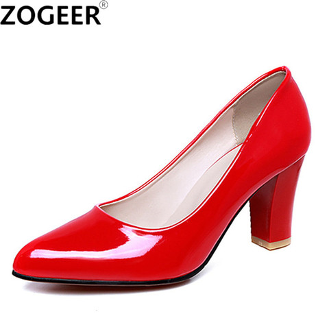 Plus size 46 2022 Hot Spring Classic Women Pumps Fashion High Heel Red nude Office Wedding Shoes Casual Pointed Toe Shoes Woman ► Photo 1/6