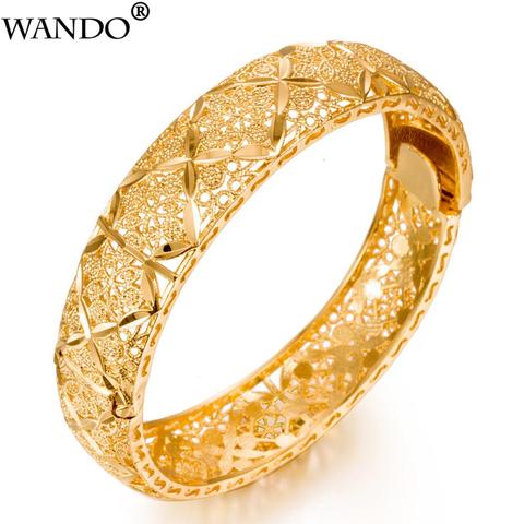 WANDO Luxury 24k Gold Color Ethiopian Jewelry Bangles For Women Dubai Ramadan Bangles&Bracelet African/Arab Weeding jewelry Gift ► Photo 1/6