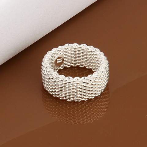 free shipping silver color charm Women lady mesh ring,new fashion jewellery charm silver ring jewelry gift R040 ► Photo 1/2
