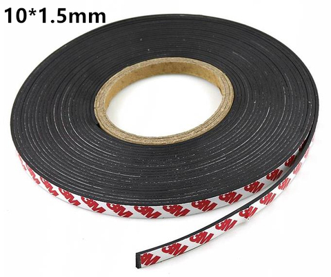 10 Meter Rubber Magnet 10*1.5 mm self Adhesive Flexible Magnetic Strip Rubber Magnet Tape width 10 mm thickness 1.5mm ► Photo 1/2