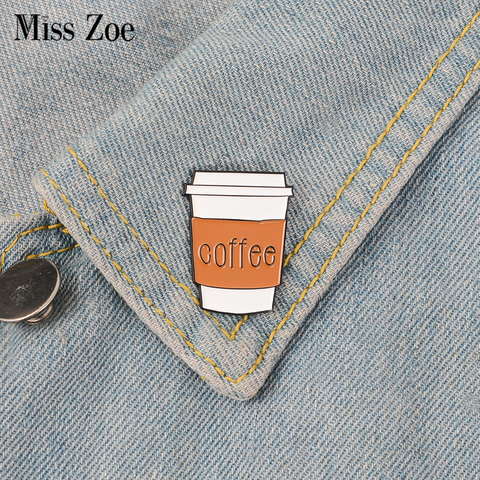 Coffee cup Enamel Pin Coffee life lovers badge brooch Lapel pin Denim Jeans shirt bag Cartoon Jewelry Creative Gift for Friends ► Photo 1/6
