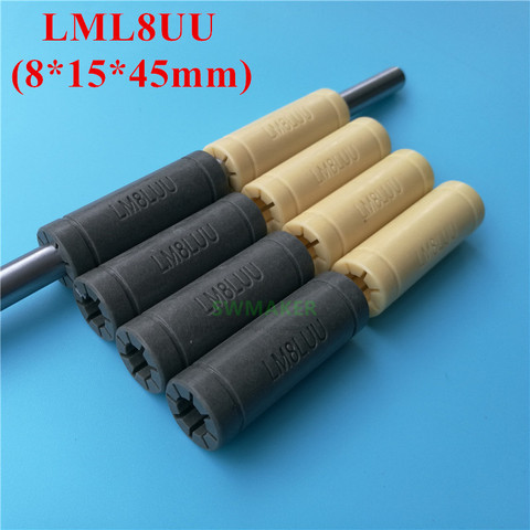 4pcs Solid Polymer LML8UU Linear Bearings Bushing LM8LUU 8MM 8*15*45mm Prusa for Mendel DIY CNC machine ► Photo 1/4