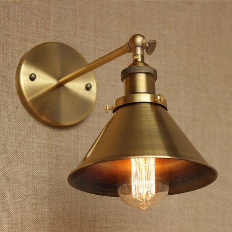 Wrount Iron Brass Vintage Wall Lamp Light For Cafe Room Edison Wall Sconce Arandela In America Loft Industrial Style ► Photo 1/6