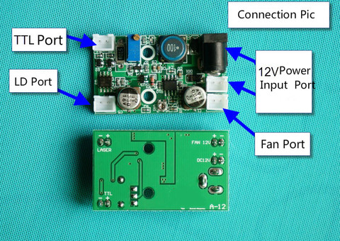 2022 New Laser Diode Driver Board Drive with TTL 8-14V for 445nm 405nm 520nm 650nm 200mW-3000mW ► Photo 1/6