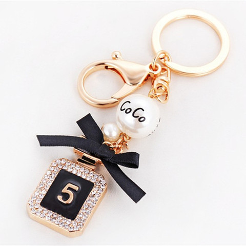 Brand Perfume Bottle Keychain Luxury Key Chain Fashion Key Ring Holder Keyrings Women Souvenirs Car Bag Charm Pendant ► Photo 1/5