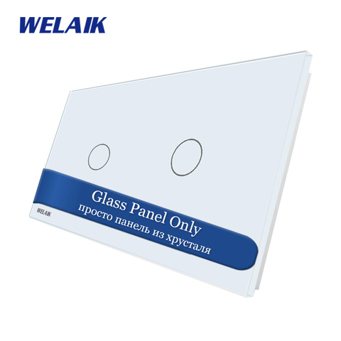WELAIK EU Touch-Switch DIY-Parts-Glass Panel-Only Wall-Light-Switch  Crystal-Glass-Panel 1Gang+1Gang  A2911W/B1 ► Photo 1/6