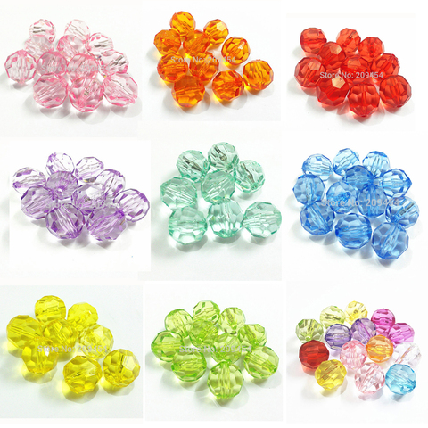 Wholesale 6mm/8mm/10mm/12mm/14mm/16mm/18mm/20mm Transparent Big-Faceted Round Chunky Beads ► Photo 1/6
