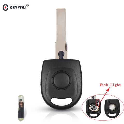 KEYYOU Transponder Key Shell With ID48 Chip For VW Polo Golf for SEAT Ibiza Leon for SKODA Octavia With Light & Battery Car Key ► Photo 1/5