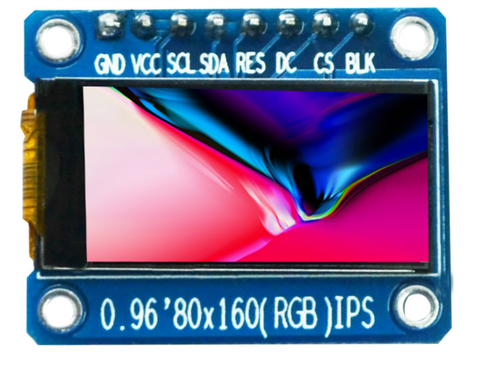 0.96 inch 80X160 IPS HD 65K LCD Full Color LCD Display SPI Module ST7735 IC Unit 80 * 160 3.3V SPI Interface (Non OLED) ► Photo 1/1