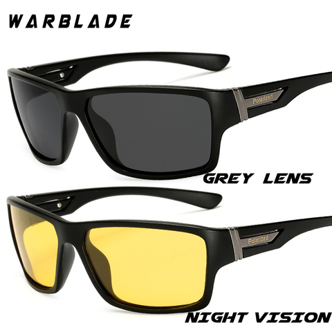 WarBLade Night Vision Sunglasses for Men UV400 Protection Night Driving Glasses Male HD Polarized Yellow Lens Sun Glasses W1821 ► Photo 1/6
