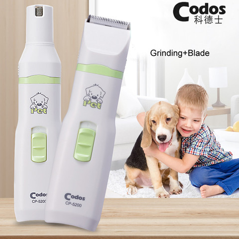 New 2 in 1 Pet Dog Cat Hair Trimmer Paw Nail Grinder Grooming Clippers Nail Cutter Hair Cutting Machine Codos CP-5200 ► Photo 1/6