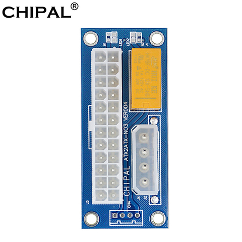CHIPAL ATX 24Pin to 4Pin Molex Power Supply Dual PSU Cable Adapter Sync Synchronous Starter Extender Card for ETH Bitcoin Miner ► Photo 1/6