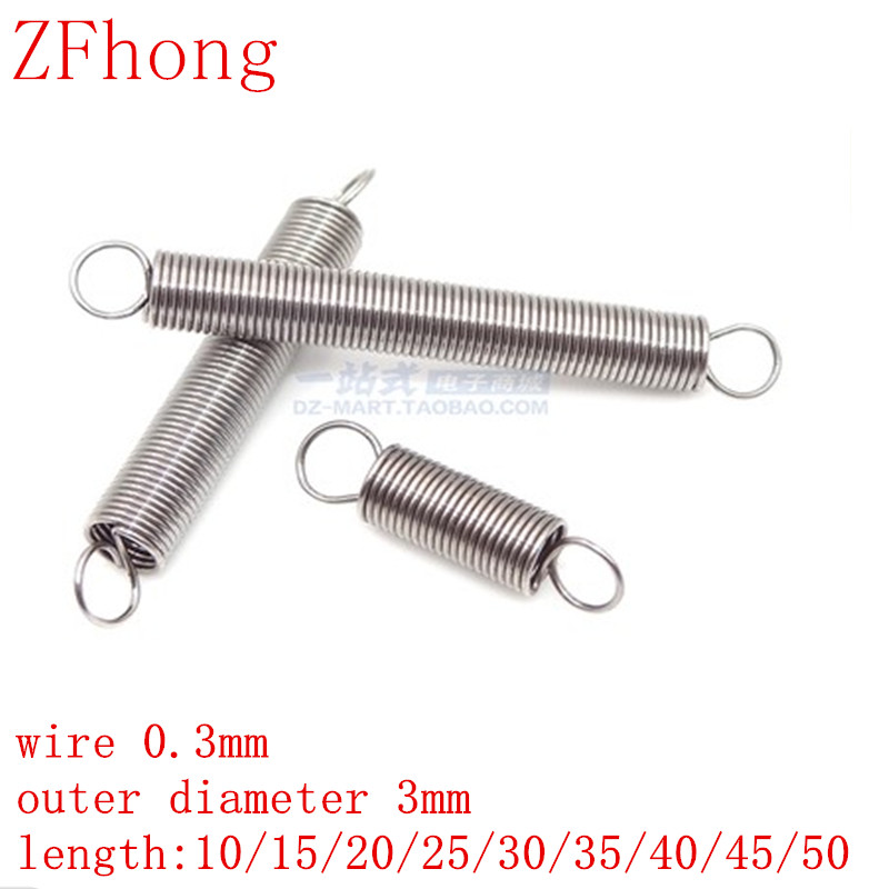 Extension Spring Wire Dia 0.3mm 0.4mm Spring Hook Tension Spring Stainless Steel 