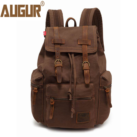 AUGUR Classic Men and Women Backpack Heavy Durable Canvas Vintage  Travel  Large Capacity Laptop School Backpack Rucksack ► Photo 1/6
