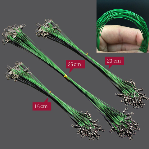 20pcs/lot Fishing Wire Line Leash Lure Fishhook Line Trace Wire Leader Swivel Snap Spinner Shark Spinning Expert 15cm 20cm 25 cm ► Photo 1/6