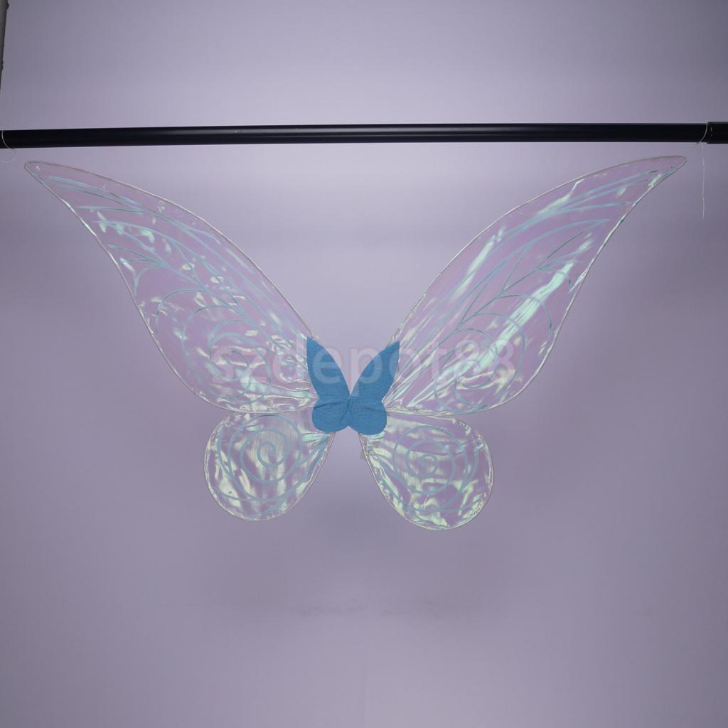Cute Adult Kids Shiny Color Changing Butterfly Angel Fairy Wing Party Costume 