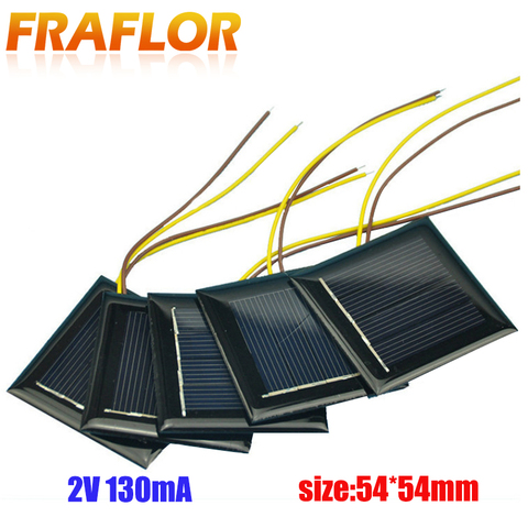 10Pcs/lot Polycrystalline Solar Panel Small Mini Solar Cell 2V 130mA Solar Cell Panel Battery Charger For DIY Study LED Light ► Photo 1/1