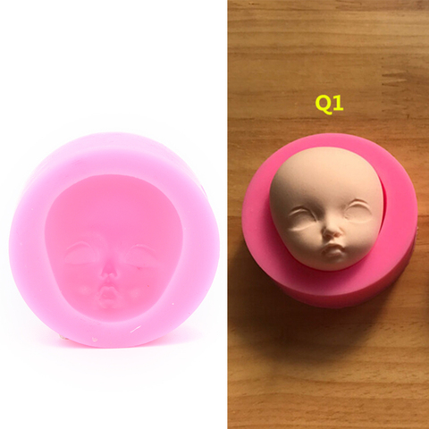 1pc Polymer Clay Resin Baby face girl Head chocolate silicone mold for cake decorating tools ► Photo 1/6