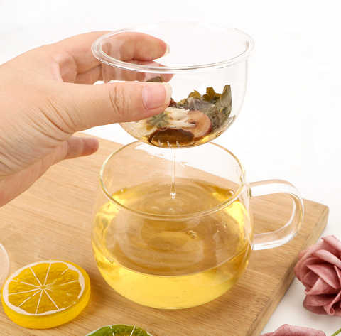 NICEYARD 350ml Durable Heat Resistant Glass Tea Cup Loose Leaf Tea Strainer Coffee Filter with Infuser and Lid Drinkware ► Photo 1/6