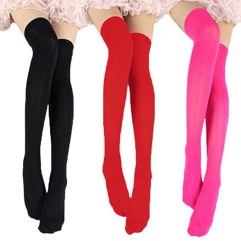 Women Sexy Warm Thigh High Stockings Over Knee Socks Velvet Calze Stretch Stocking Temptation Medias Overknee Long Socks ► Photo 1/6