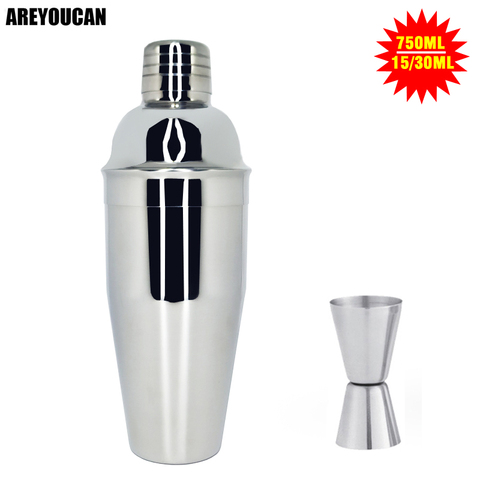 550/750ml Stainless Steel Cocktail Shaker Set Shaker Cup Cocktail Kit Snow Grams Cup Bar Tools With 15/30ml Measuring Cup ► Photo 1/6
