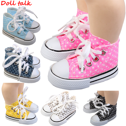 Doll Talk Unisex Shoes 2022 New Style Spotted Doll 7.5cm Canvas Shoes For 1/3 BJD Doll Fashion Mini Shoes For Russian DIY Doll ► Photo 1/6