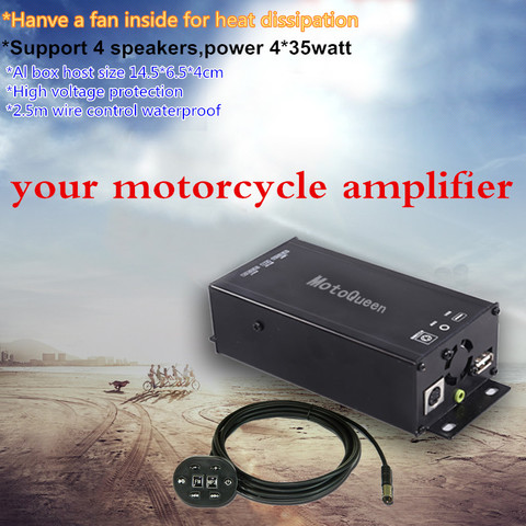 12V High Power Audio Amplifier  Motorcycle  Radio Speakers MP3 Player Bluetooth For  ATV UTV Scooter FM USB Music Sound System ► Photo 1/6
