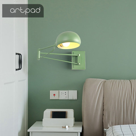 Artpad Modern Metal Creative Bedroom Bedside Light On The Wall Scalable Long Arm Work Read and Writing Wall Lamp ► Photo 1/6