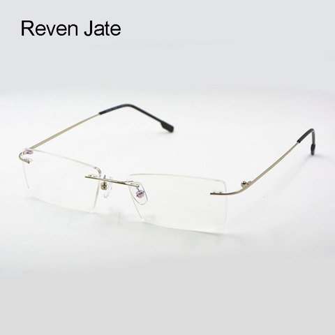 Reven Jate Titanium Memory Flexible Rimless Frame Eyeglasses Optical Prescription Glasses for Women and Men Frame Shape Customed ► Photo 1/6
