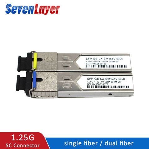 SFP Module 1.25G SC BiDi 1310nm/1550nm WDM switch  SFP Transceiver module with Switch with DDM Function Compatible with Mikrotik ► Photo 1/6