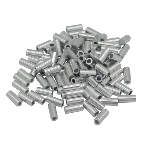 Aluminum Fishing Crimp Sleeves 100pcs/lot Single Round Fishing Line Crimping Tube Wire Crimp Connector Accessories 1.0-2.0mm ► Photo 1/6