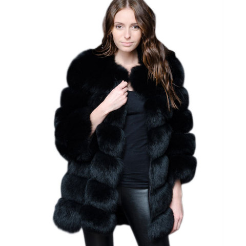 Luxury Faux Fur Coat Women Plus Size Winter Clothes Fluffy