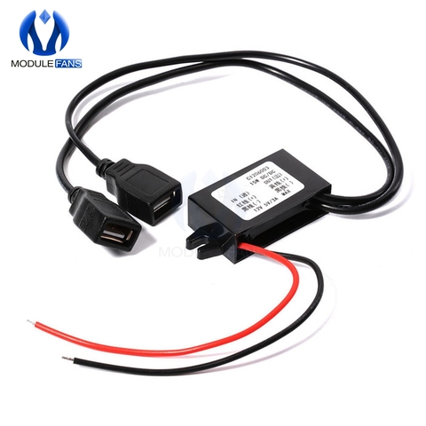 DC-DC Car Power 12V to 5V 3A 15W Converter Module Micro USB Step Down Power Output Adapter Low Heat Auto Protection ► Photo 1/5